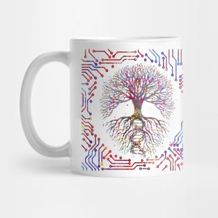 Tree of life with the roots of DNA Mug